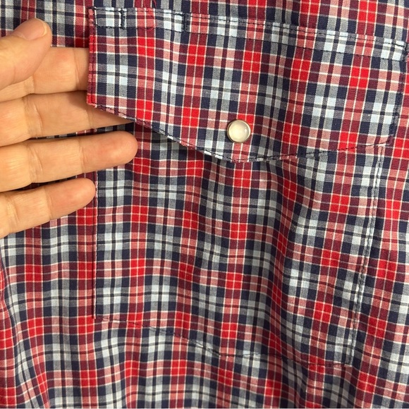 Wrangler 3X men's plaid button down, pearl snaps, cotton blend, western, fall - Picture 5 of 10